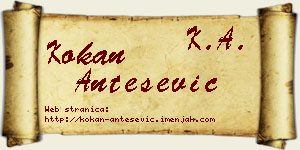 Kokan Antešević vizit kartica